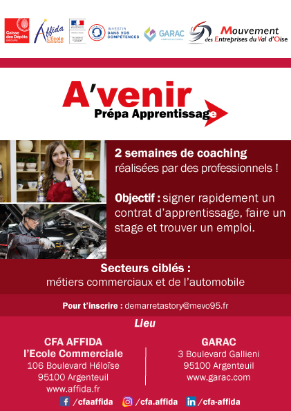 Flyer Avenir Prépa Apprentissage versionGarac 2021